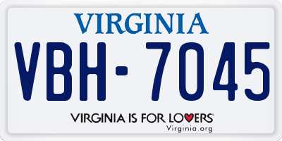 VA license plate VBH7045