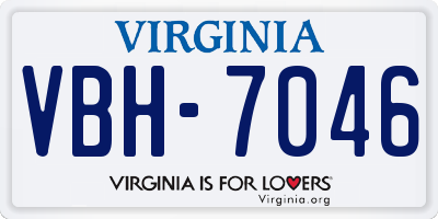 VA license plate VBH7046