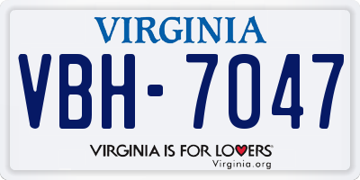 VA license plate VBH7047