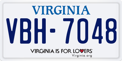 VA license plate VBH7048