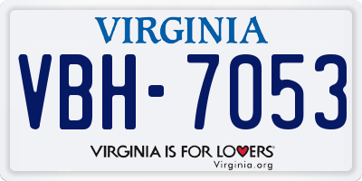 VA license plate VBH7053