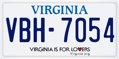 VA license plate VBH7054