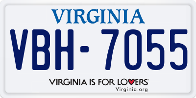 VA license plate VBH7055