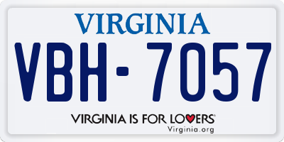 VA license plate VBH7057