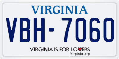 VA license plate VBH7060