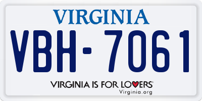 VA license plate VBH7061