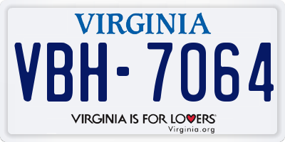 VA license plate VBH7064