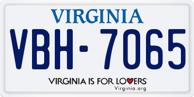 VA license plate VBH7065