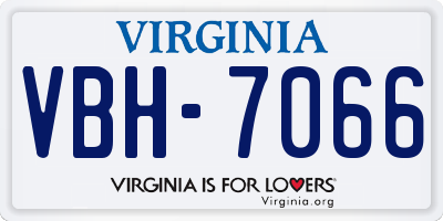 VA license plate VBH7066