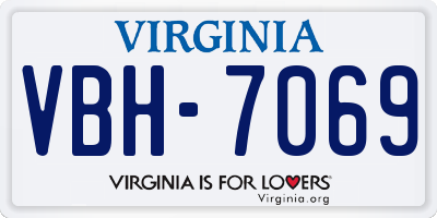 VA license plate VBH7069