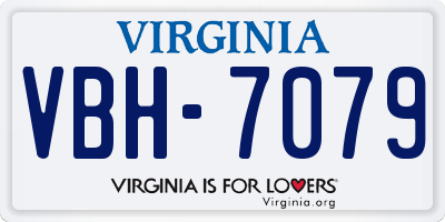VA license plate VBH7079