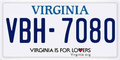 VA license plate VBH7080