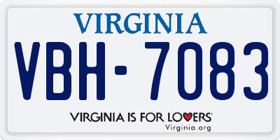 VA license plate VBH7083