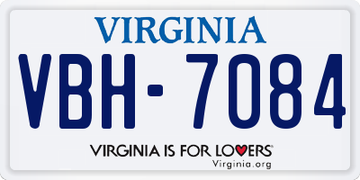 VA license plate VBH7084