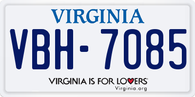 VA license plate VBH7085