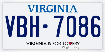 VA license plate VBH7086