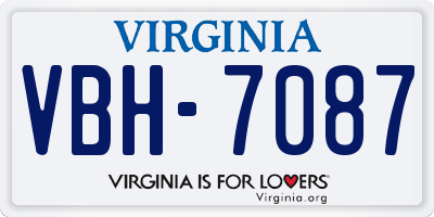 VA license plate VBH7087