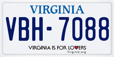 VA license plate VBH7088