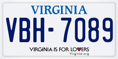 VA license plate VBH7089