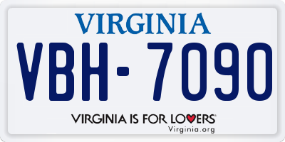 VA license plate VBH7090