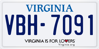 VA license plate VBH7091
