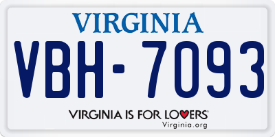 VA license plate VBH7093