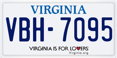 VA license plate VBH7095