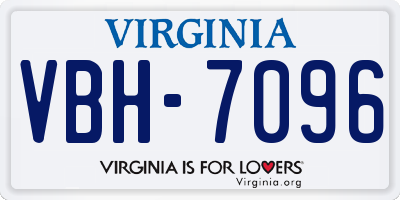 VA license plate VBH7096
