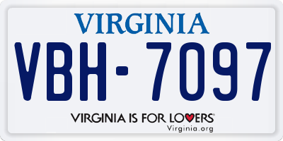 VA license plate VBH7097