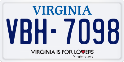 VA license plate VBH7098