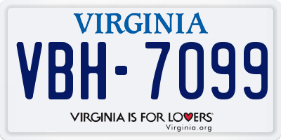 VA license plate VBH7099