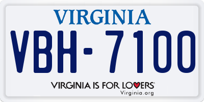 VA license plate VBH7100