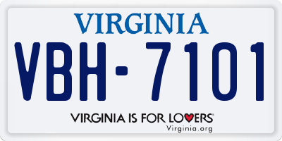 VA license plate VBH7101