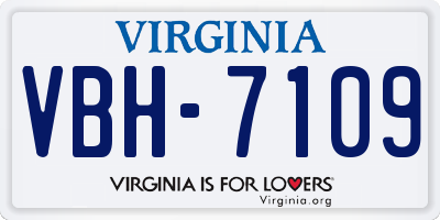 VA license plate VBH7109