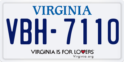 VA license plate VBH7110