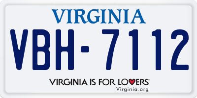 VA license plate VBH7112