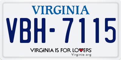 VA license plate VBH7115