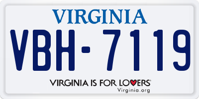 VA license plate VBH7119
