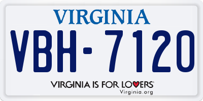 VA license plate VBH7120
