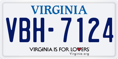 VA license plate VBH7124