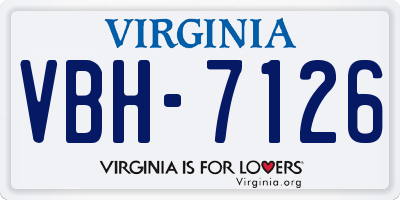 VA license plate VBH7126