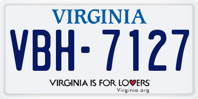VA license plate VBH7127