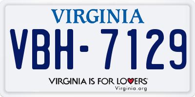 VA license plate VBH7129