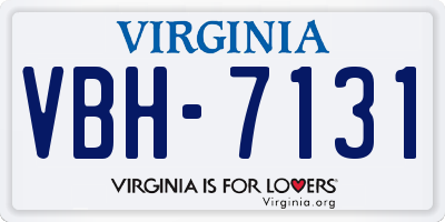 VA license plate VBH7131