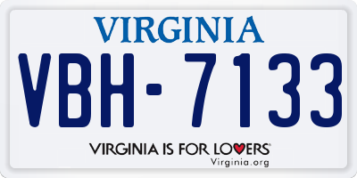 VA license plate VBH7133