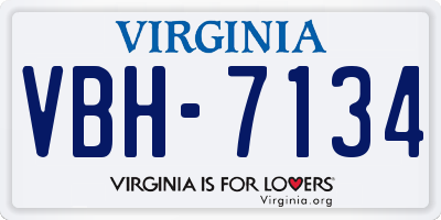 VA license plate VBH7134