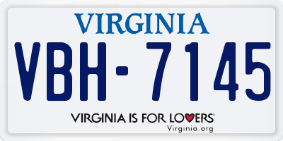VA license plate VBH7145
