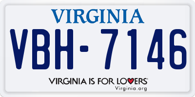 VA license plate VBH7146
