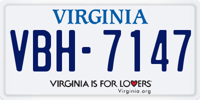 VA license plate VBH7147
