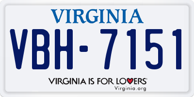 VA license plate VBH7151